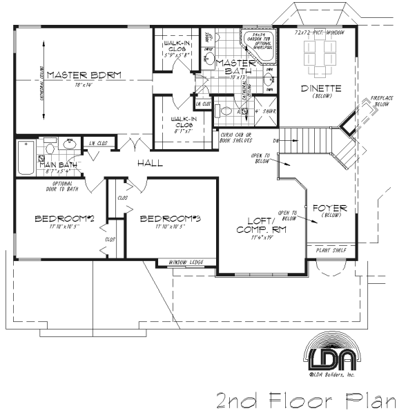 Large great room with cathedral ceiling and 3-sided fireplace. Loft overlooking 2-story dinette and foyer. Vaulted 1st floor study/den with French doors and transoms. 1st floor guest bedroom and bath. Large kitchen with breakfast bar and walk-in pantry. Master suite with cathedral ceiling, 2 walk-in closets, and glamour bath. Tray ceiling in formal dining room. Large covered front porch. 1st floor laundry. 2-car side entry garage with storage.